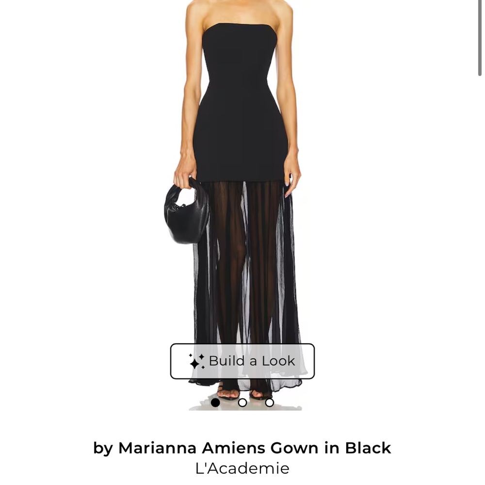 L'Academie Black Strapless Sheer Gown
